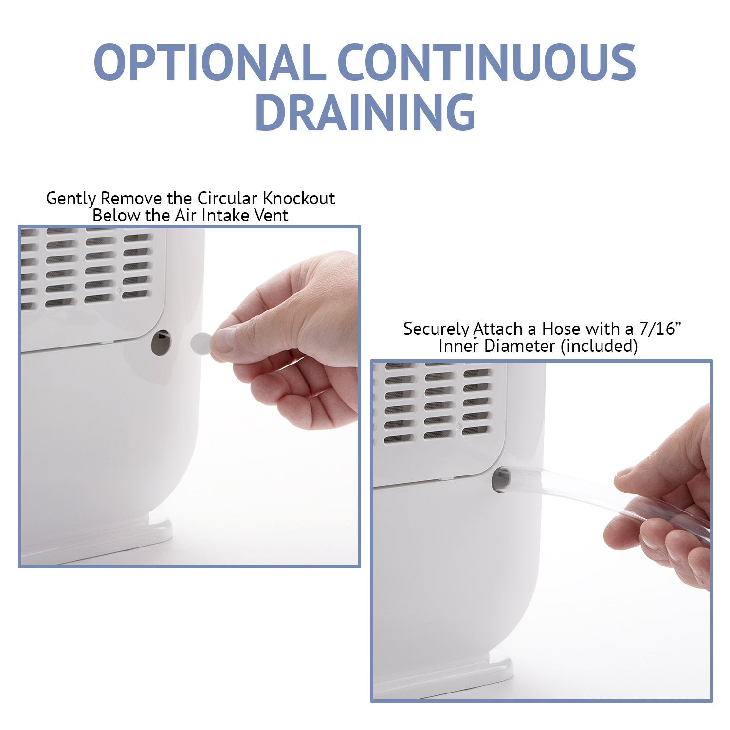 Ivation 13 Pint Small Area Desiccant Dehumidifier Compact And Quiet   With Continuous Drain Hose For Smaller Spaces, Bathroom, A